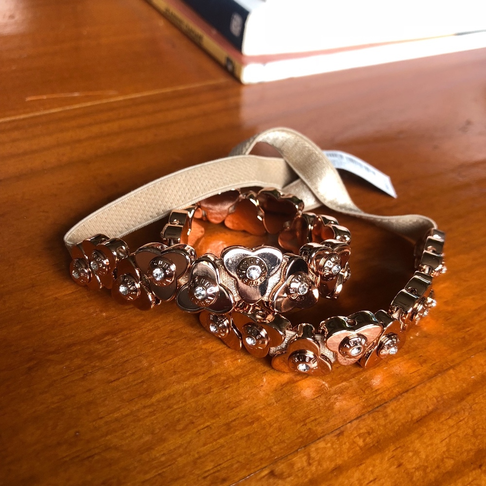 Henri Bendel Headband Rose Gold and Rhinestones